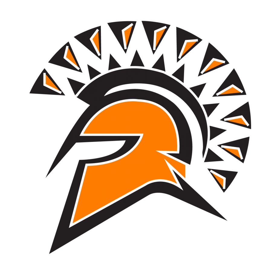 orange and white spartan head